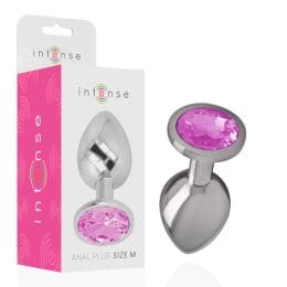 INTENSE - ALUMINUM METAL ANAL PLUG WITH PINK CRYSTAL SIZE M 2